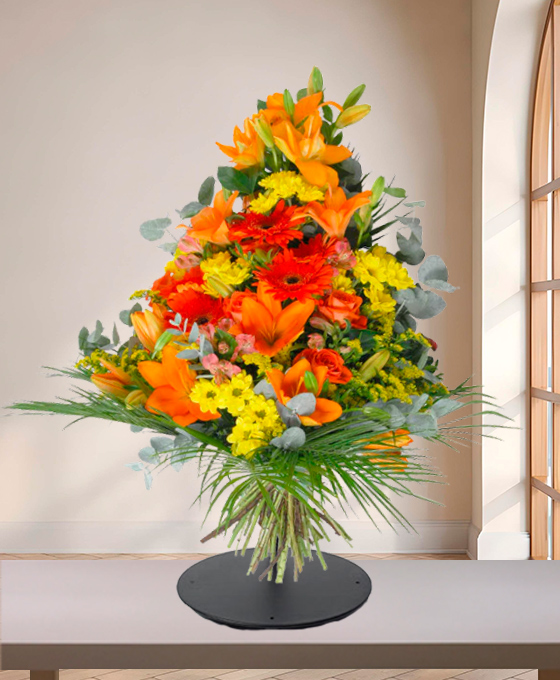 Bouquet funéraire "Souvenir Heureux" – Fleurs de deuil Marseille