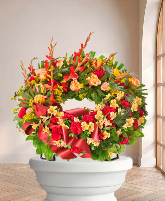 Couronne funéraire "Solennel" – Fleurs de deuil Marseille