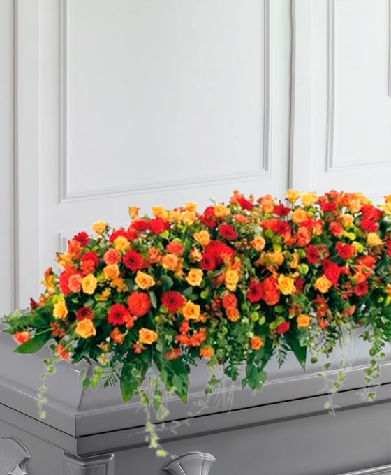 Dessus de cercueil "Douce Lumiere" – Fleurs de deuil Marseille