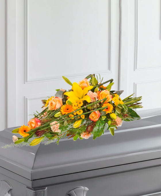 Gerbe funéraire "Symphonie Florale" – Fleurs de deuil Marseille