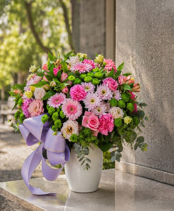 Aurore Rosée — Bouquet funéraire livré à Marseille