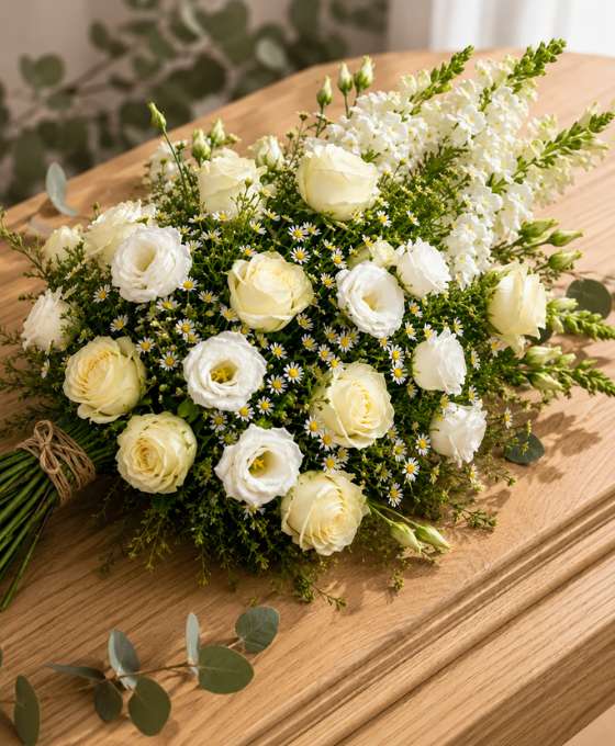 Gerbe funéraire Gerbe d'Albâtre — fleurs de deuil livrées à Marseille